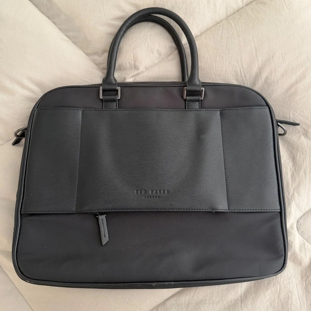 Ted Baker slim briefcase in Navy Blue